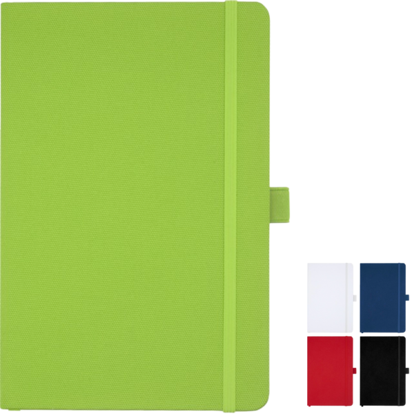 Honua RPET recycled branded notebooks from Eco Promos. Available in 5 Colours